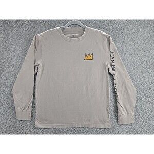 Hollister Jean-Michel Basquiat Shirt Mens Medium Gray Crown Long Sleeve Art Tee